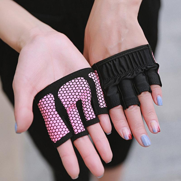 Half Finger Yoga Gloves Anti-skid Sports Gym Palm Protector, Size: M, Palm Circumference: 18cm(Black)