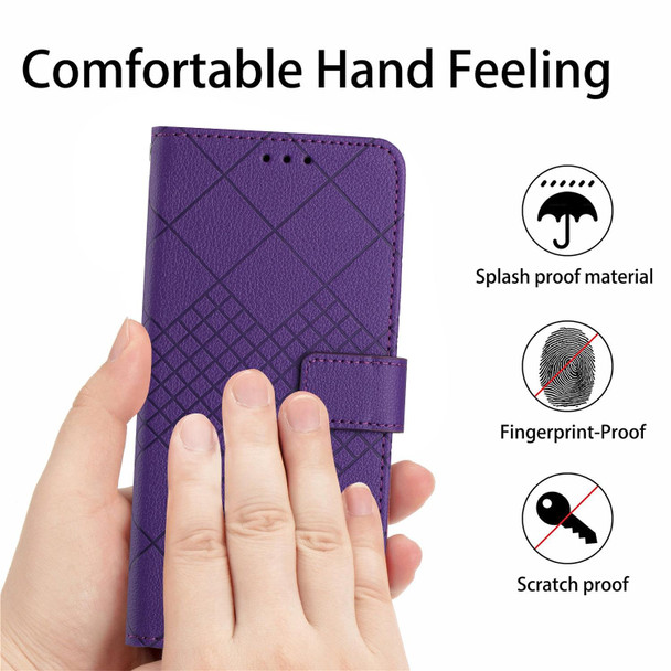 For Sony Xperia 10 III / 10 III Lite Rhombic Grid Texture Leatherette Phone Case(Purple)