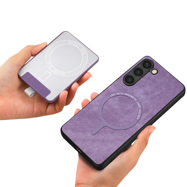 For Samsung Galaxy S20 FE Retro Splitable Magnetic Card Bag Leatherette Phone Case(Purple)