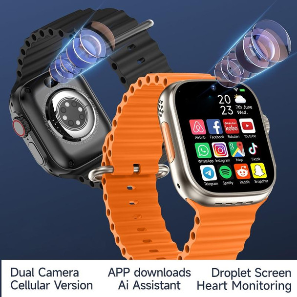 GS37 1.95 inch Screen Smart Phone Watch, 1GB+16GB, Android 9.0, Spreadtrum SL8541E, Network: 4G, Single Nano SIM, Front & Rear Camera(Orange Gold)