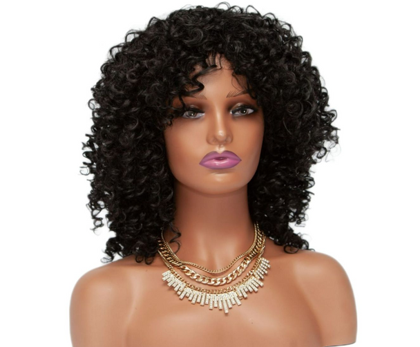 Synthetic Short Curls with Fringe