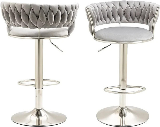 Home Vive - Ophelia Silver Bar Chair - Set of 2