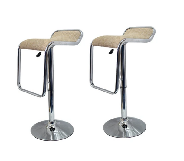Home Vive - Bamboo Low Back Bar Stool - Set of 2