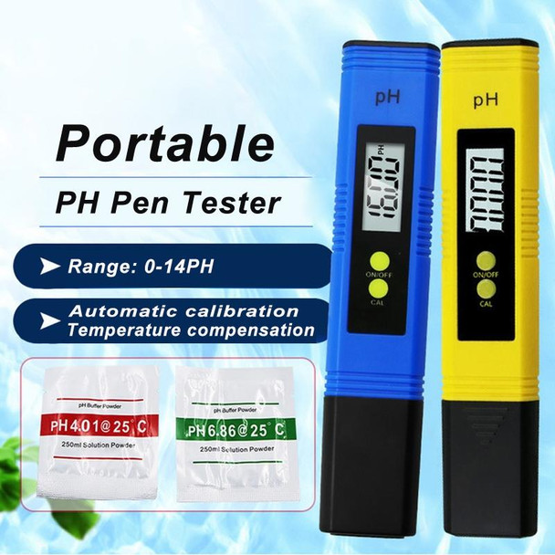 Portable High-precision PH Test Pen PH Acidity Meter PH Water Quality Detection Instrument(Yellow)