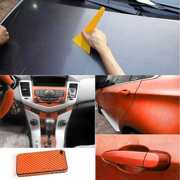 Car Decorative 3D Carbon Fiber PVC Sticker, Size: 127cm x 50cm(Orange)