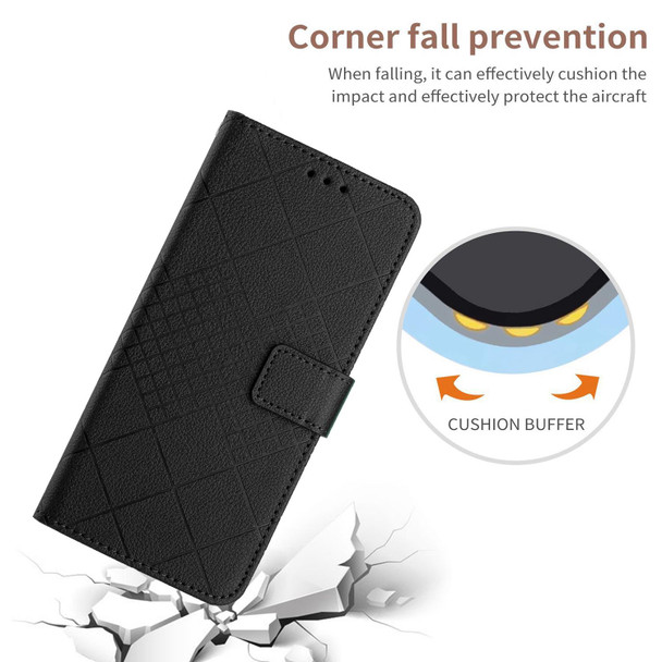 For Xiaomi 14 Pro Rhombic Grid Texture Leather Phone Case(Black)