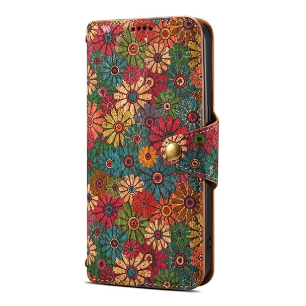 For Google Pixel 6 Pro Denior Flower Language Series Cork Fabric Oil Edge Leatherette Phone Case(Spring)