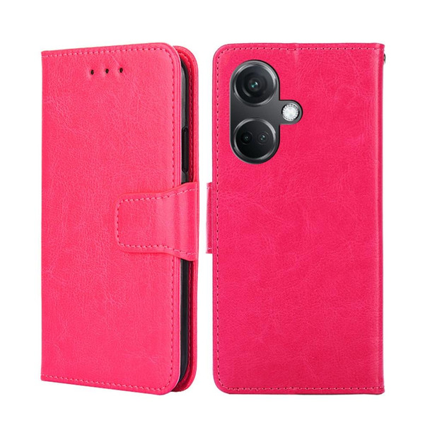 For OnePlus Nord CE3 5G Crystal Texture Leatherette Phone Case(Rose Red)