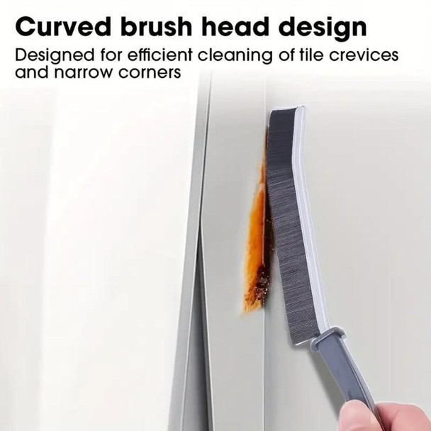 Bathroom Kitchen Tile Corner Cleaning Brush Multifunctional Window Crevice Groove Stiff Brush(Black)