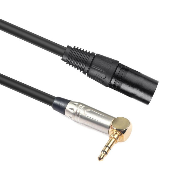 0.3m 90 Degree 3.5mm Stereo TRS Male to XLR 3Pin Male Audio Cable(Black)