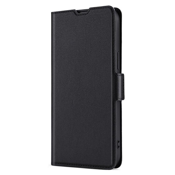 For Honor X6a 4G Ultra-thin Voltage Side Buckle Horizontal Flip Leatherette Phone Case(Black)