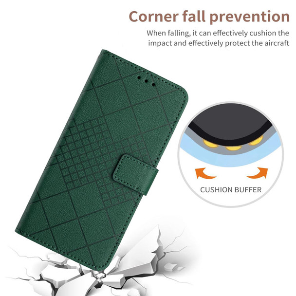 For Xiaomi 12 Rhombic Grid Texture Leather Phone Case(Green)