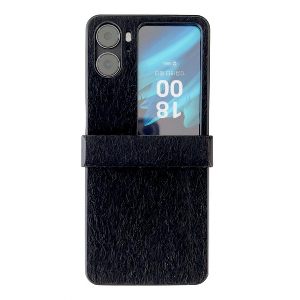 For OPPO Find N3 Flip Hinge Plush PC Phone Case(Black)