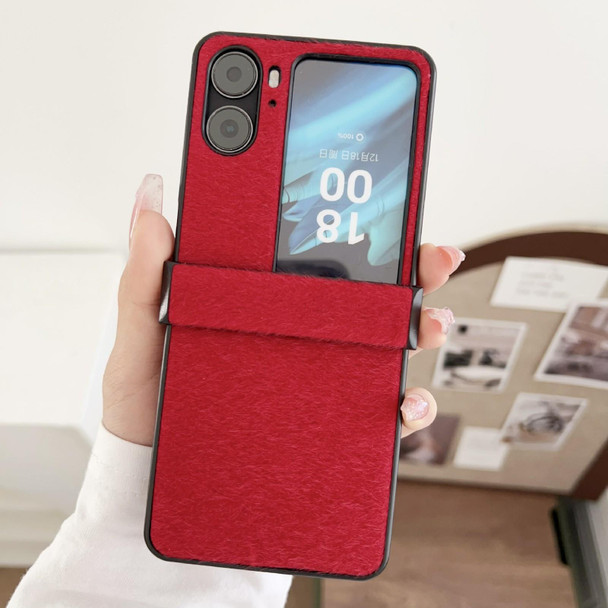 For OPPO Find N3 Flip Hinge Plush PC Phone Case(Red)