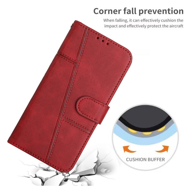 For Sony Xperia 1 V 2023 Stitching Calf Texture Buckle Leatherette Phone Case(Red)