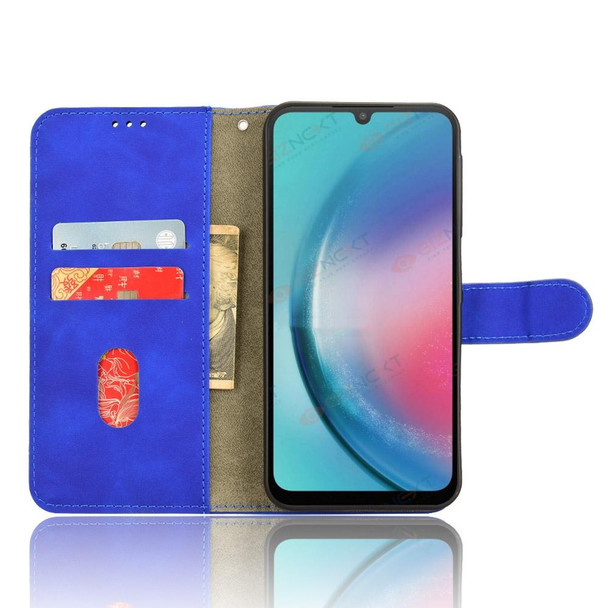 For Samsung Galaxy A25 5G Skin Feel Magnetic Flip Leatherette Phone Case(Blue)