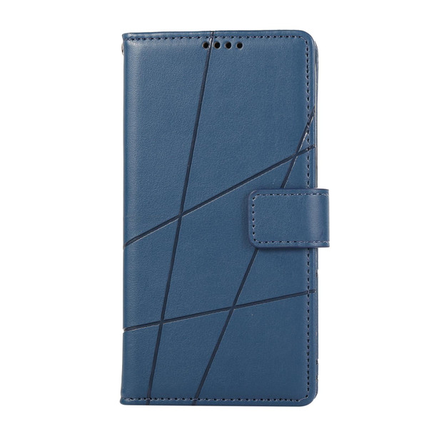 For Realme 6 / 6s PU Genuine Leatherette Texture Embossed Line Phone Case(Blue)