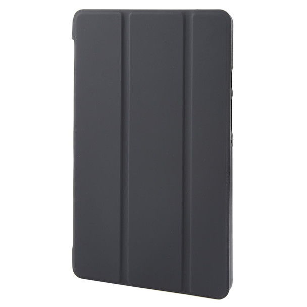For Samsung Galaxy Tab A9 Tri-fold Holder Flip Horizontal Flip TPU Leatherette Tablet Case(Black)