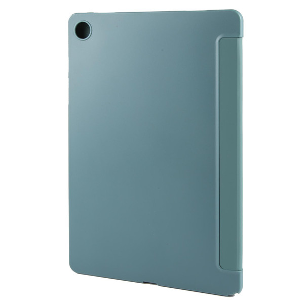 For Samsung Galaxy Tab A9+ Tri-fold Holder Flip Horizontal Flip TPU Leatherette Tablet Case(Dark Green)