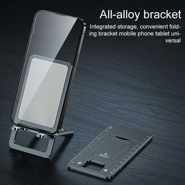 029 Desktop Portable Folding Aluminum Alloy Phone Holder(Blue)