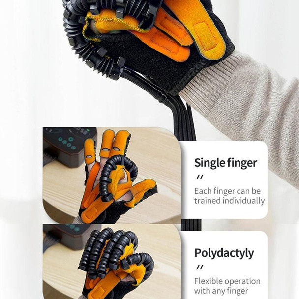 Intelligent Robotic Rehabilitation Glove Equipment, With US Plug Adapter, Size: XXL(Left Hand Brown)