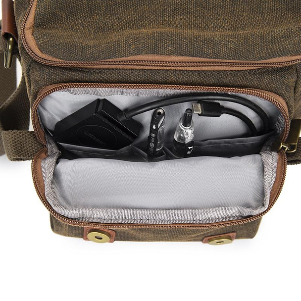 Cwatcun N1 Retro Multifunctional Canvas Waterproof Digital Camera Photography Bag, Size:22.5 x 14.5 x 27cm Beige