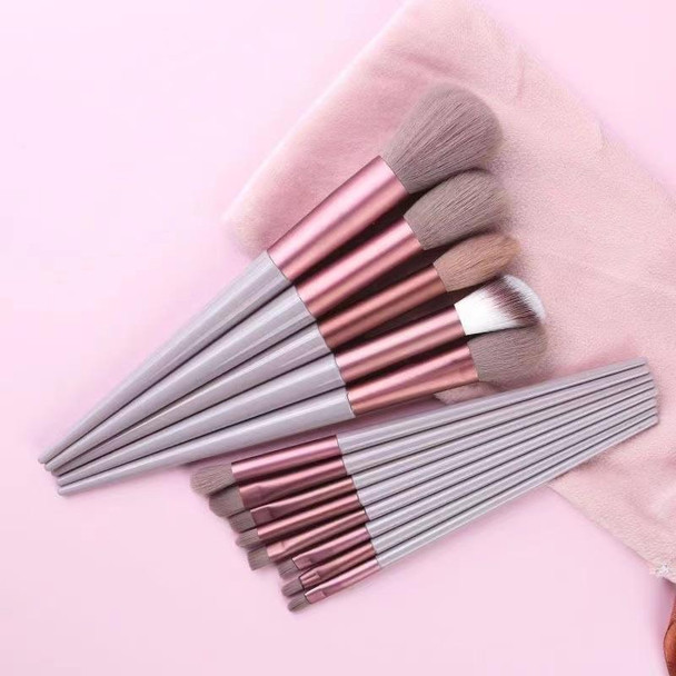 13-in-1 Soft Fluffy Make Up Brush Set Foundation Blush Powder Eyeshadow Brush(Coffee)