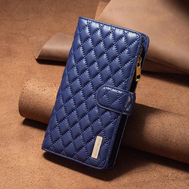 For OPPO A79 5G Diamond Lattice Zipper Wallet Leatherette Flip Phone Case(Blue)