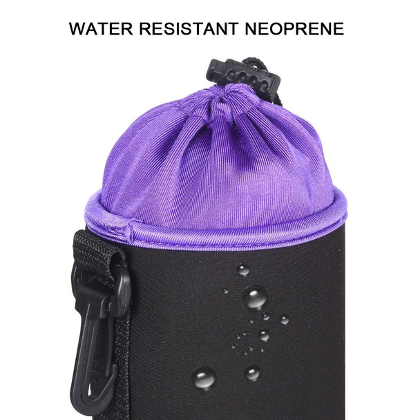 SLR Camera Lens Bag Micro Single Lens Bag Lens Inner Bile Bag Waterproof Protective Case Plus Velvet Thickening, Diameter: 10cm, Height: 25cm(Purple)