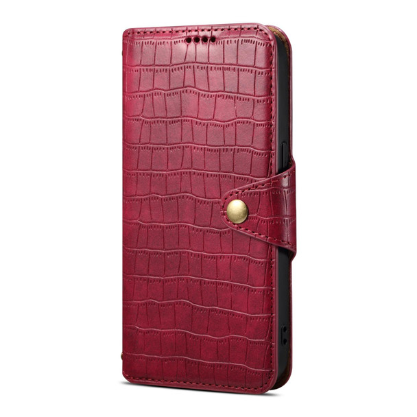 For Google Pixel 6 Denior Crocodile Texture Oil Edge Leatherette Phone Case(Rose Red)