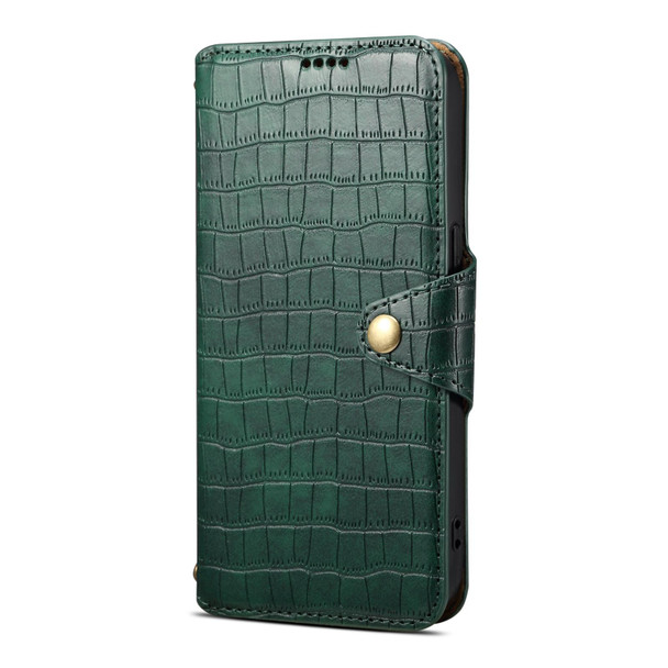 For Google Pixel 6a Denior Crocodile Texture Oil Edge Leatherette Phone Case(Green)