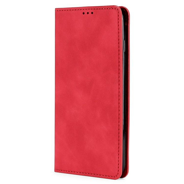 For Realme 11 5G Global / 11x 5G Skin Feel Magnetic Leatherette Phone Case(Red)