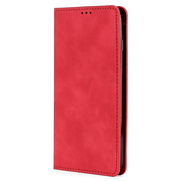 For OPPO A58 4G Skin Feel Magnetic Leatherette Phone Case(Red)