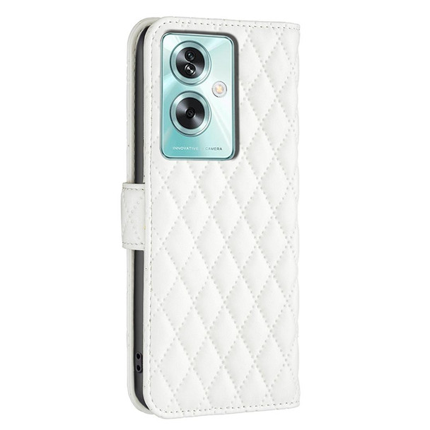 For OPPO A79 5G Diamond Lattice Wallet Leatherette Flip Phone Case(White)