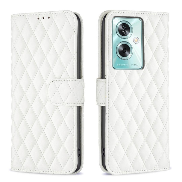For OPPO A79 5G Diamond Lattice Wallet Leatherette Flip Phone Case(White)