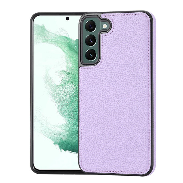 For Samsung Galaxy S22 5G Litchi Pattern Stitched Side-mounted Phone Case(Purple)