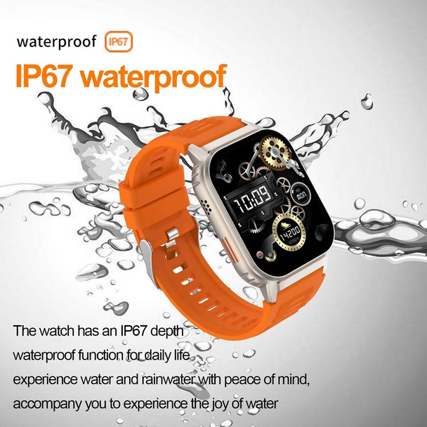 G41 Smart Bracelet, 2.01 inch IP67 Waterproof Smart Watch, Bluetooth Call / Heart Rate / Non-invasive Blood Glucose / HRV / MET(Orange)