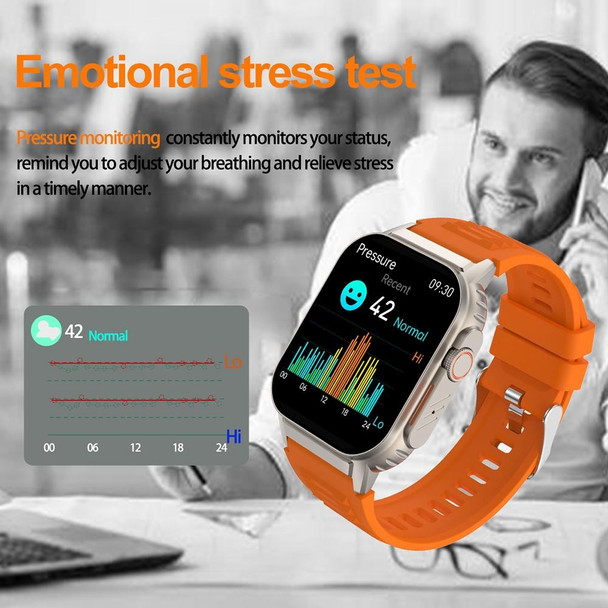 G41 Smart Bracelet, 2.01 inch IP67 Waterproof Smart Watch, Bluetooth Call / Heart Rate / Non-invasive Blood Glucose / HRV / MET(Orange)