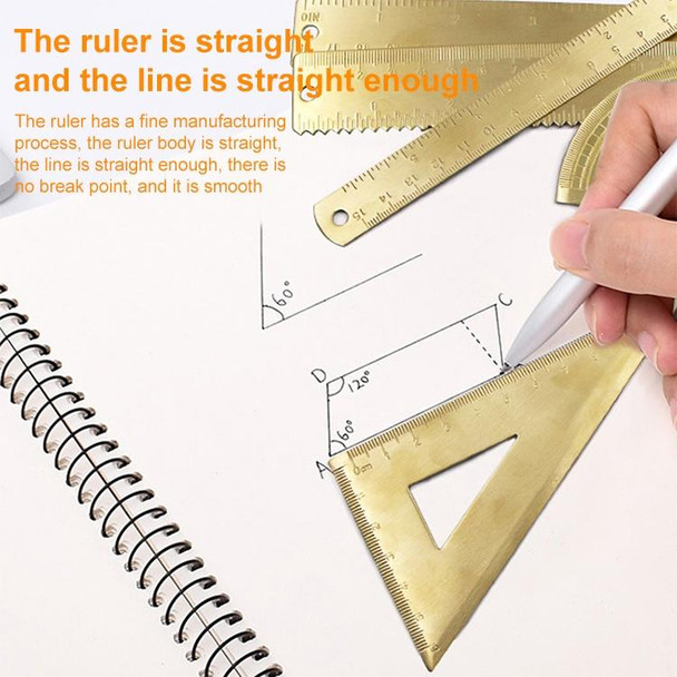 4 PCS Brass Retro Drawing Ruler Measuring Tools, Model: 0-18cm Ruler