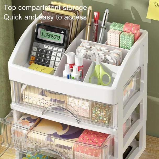 Desktop Drawer Organizer Multi-Layer Cosmetic Jewelry Box Stationery Multi-Functional Organizer, Style: 5 Layer White Drawer (White)