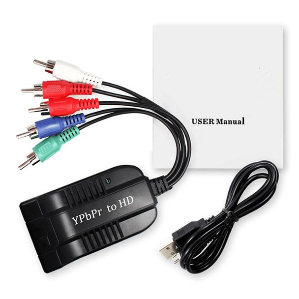 1080P Component To HDMI Adapter Cable YPbPr To HD Interface HD Converter(Black)