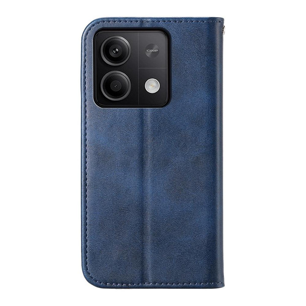 For Xiaomi Redmi Note 13 Cubic Grid Calf Texture Magnetic Leather Phone Case(Blue)