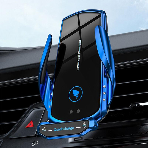 A18 15W Smart Car Air Outlet Magnetic Wireless Charging Phone Navigation Holder (Blue)