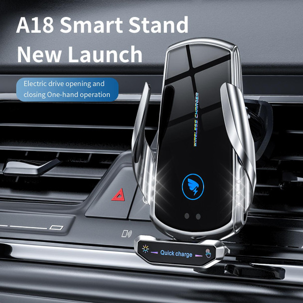 A18 15W Smart Car Air Outlet Magnetic Wireless Charging Phone Navigation Holder (Blue)