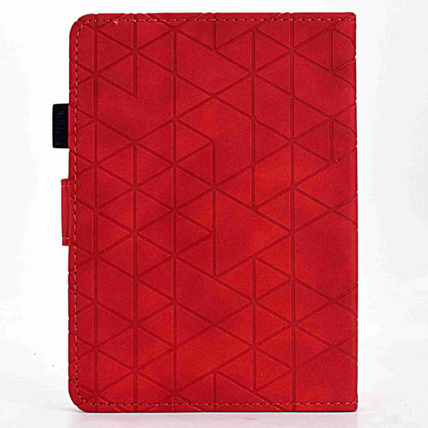 For Amazon Kindle Paperwhite 2021 Rhombus TPU Smart Leatherette Tablet Case(Red)