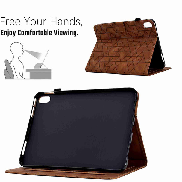 For iPad mini 6 Rhombus TPU Smart Leatherette Tablet Case(Brown)