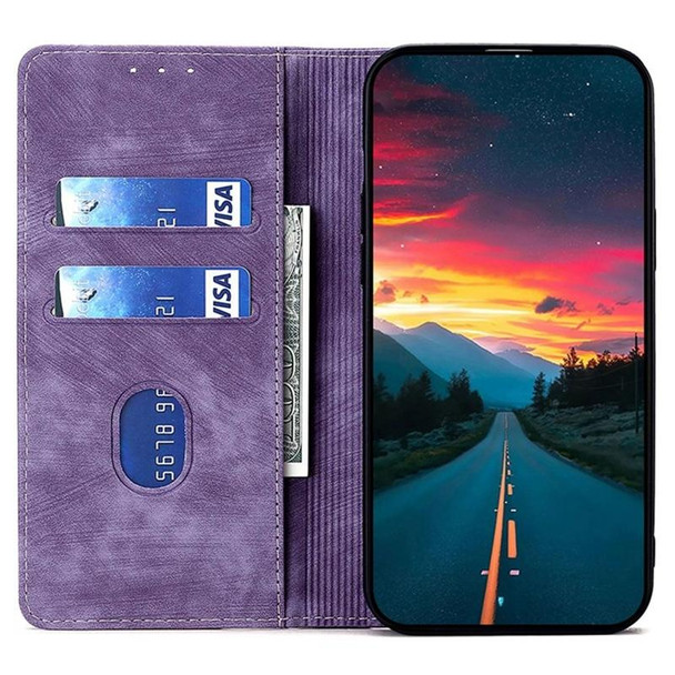 For For Infinix GT 10 Pro 5G RFID Anti-theft Brush Magnetic Leatherette Phone Case(Purple)