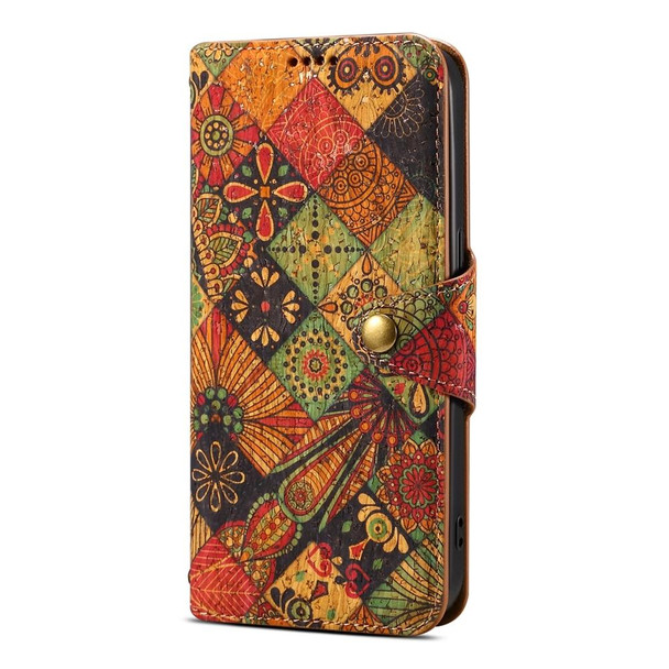 For Samsung Galaxy A24 5G Denior Flower Language Series Cork Fabric Oil Edge Leatherette Phone Case(Autumn)