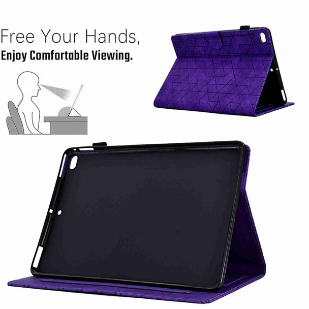 For iPad Air / Air 2 / 9.7 2017 / 2018 Rhombus TPU Smart Leatherette Tablet Case(Purple)