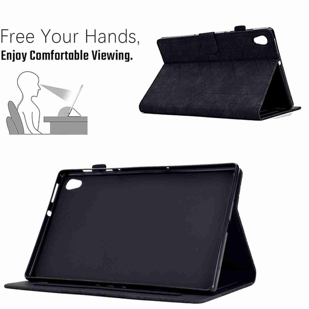 For Lenovo Tab M10 HD 2nd Gen Rhombus TPU Smart Leatherette Tablet Case(Black)